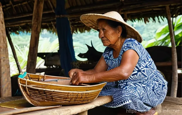 마셜 제도 로컬 마켓 탐방 - **Prompt:** A vibrant and bustling open-air local market in Majuro, Marshall Islands, bathed in warm...