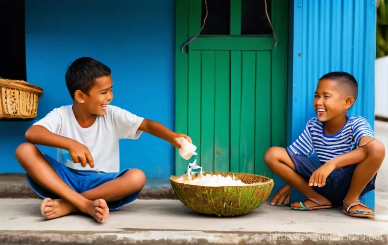 마셜 제도 로컬 마켓 탐방 - **Prompt:** An elderly Marshallese woman, with nimble fingers and a serene expression, is meticulous...