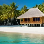 마셜 제도에서의 독특한 건축 양식 - **A Serene Stilt Home by the Turquoise Lagoon**
    An idyllic, traditional stilt house in the Marsh...