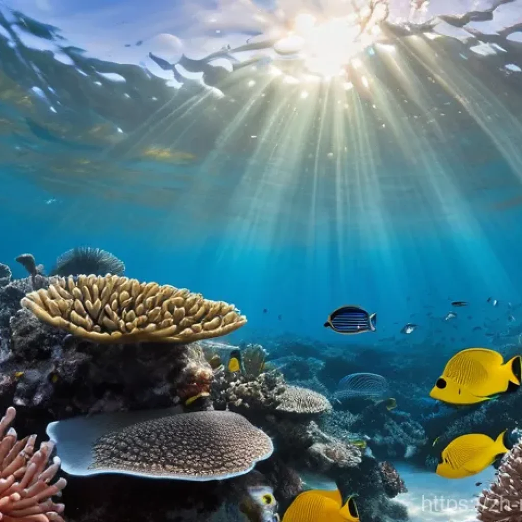 마셜 제도에서 가장 인기 있는 다이빙 스쿨 - **Prompt: "Vibrant underwater scene in the Marshall Islands, showcasing a magnificent coral reef tee...