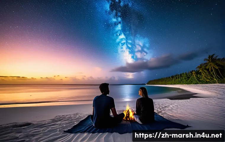 마셜 제도에서의 캠핑 가능 여부 - **A tranquil night scene on an untouched beach in the Marshall Islands.** A lightweight, waterproof ...