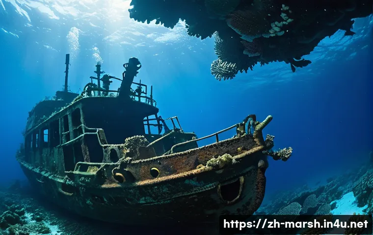 마셜 제도에서 유명한 다이빙 스팟 비교 - An underwater scene in the Marshall Islands featuring a well-preserved World War II shipwreck at 30 ...
