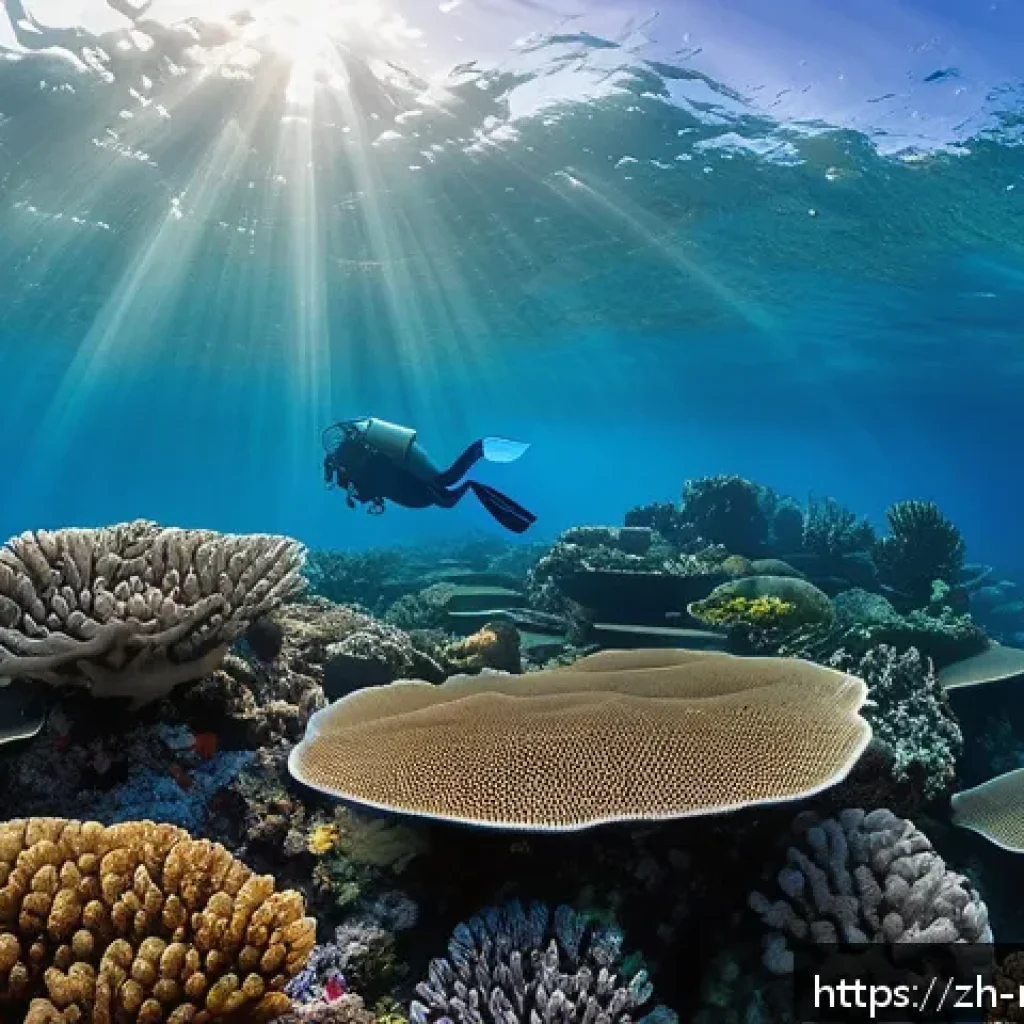 마셜 제도의 환경 문제 - A vibrant underwater scene showcasing the fragile coral reefs of the Marshall Islands, with colorful...